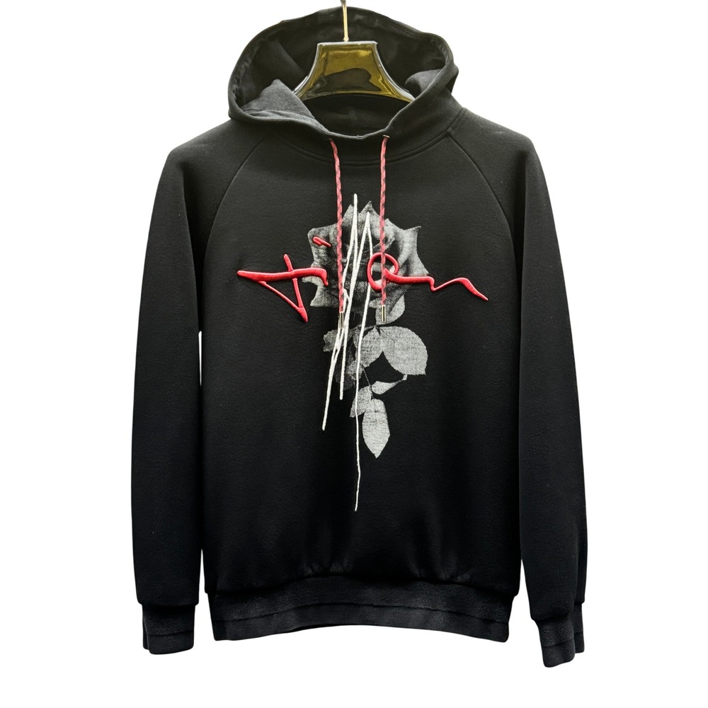 Dior Homme Black Rose Red Signature Logo Hoodie Kris … - Gem